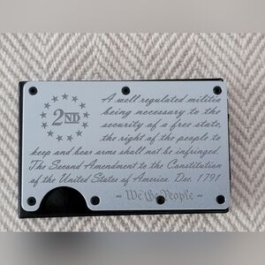 2nd Amendment Minimalist Card WalletAnodized Aluminum RFID Block!